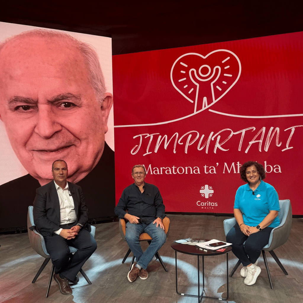 Caritas CEO Anthony Gatt, Julian Sammut and Caritas PRO Marika Cassar